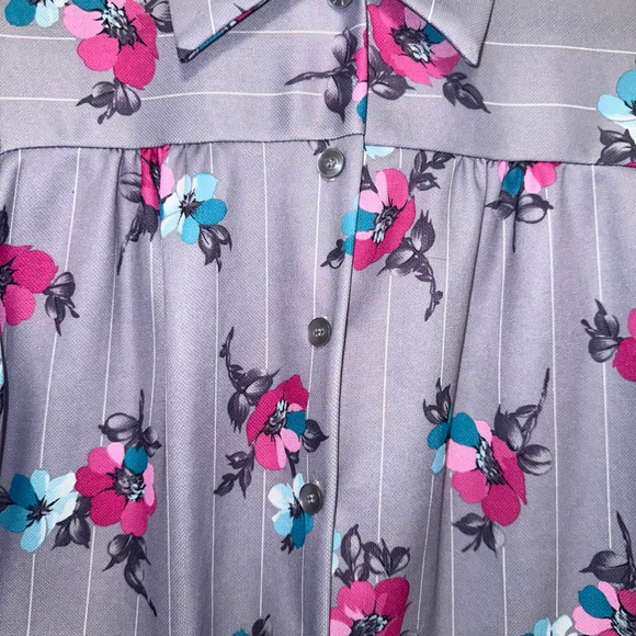 Sz S/M VINTAGE 70s Andea of New York WAITRESS TOP Shirt Uniform Thick Poly USA - Picture 6 of 14